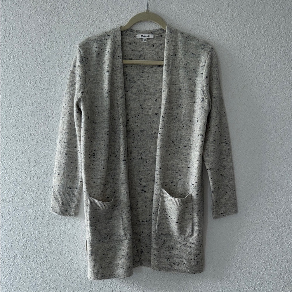 Madewell Gray Speckled Cardigan Sweater